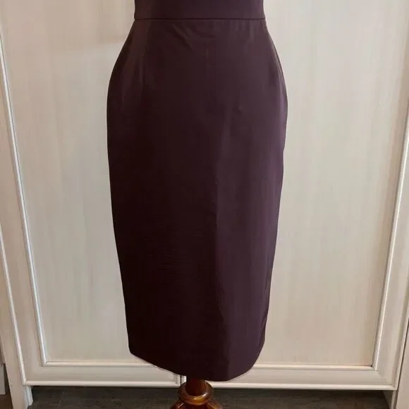 Vintage PRADA pencil skirt Sz 40/S purple taffeta career 90s/Y2K - Picture 2 of 10